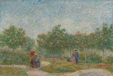 Jardín con Parejas Cortejando
